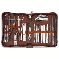 Juego de cortaúñas de acero inoxidable para el hogar, cortaúñas con caja recortadora, herramientas de manicura y pedicura, 26 piezas - details 0