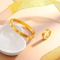 Anillo cruzado de cristal CZ de acero inoxidable Moda para mujeres y hombres Color oro rosa - details 4