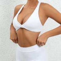 Ropa de yoga desnuda, sujetador de yoga para ejercicio de secado rápido ajustado para mujer, sujetador de fitness de belleza con espalda cruzada para correr al aire libre - details 8