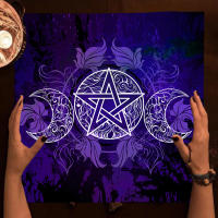 Tapete púrpura Triple Luna mantel diseño de diosa bruja altar adivinación Tarot tarjeta mantel decoración del hogar - details 1