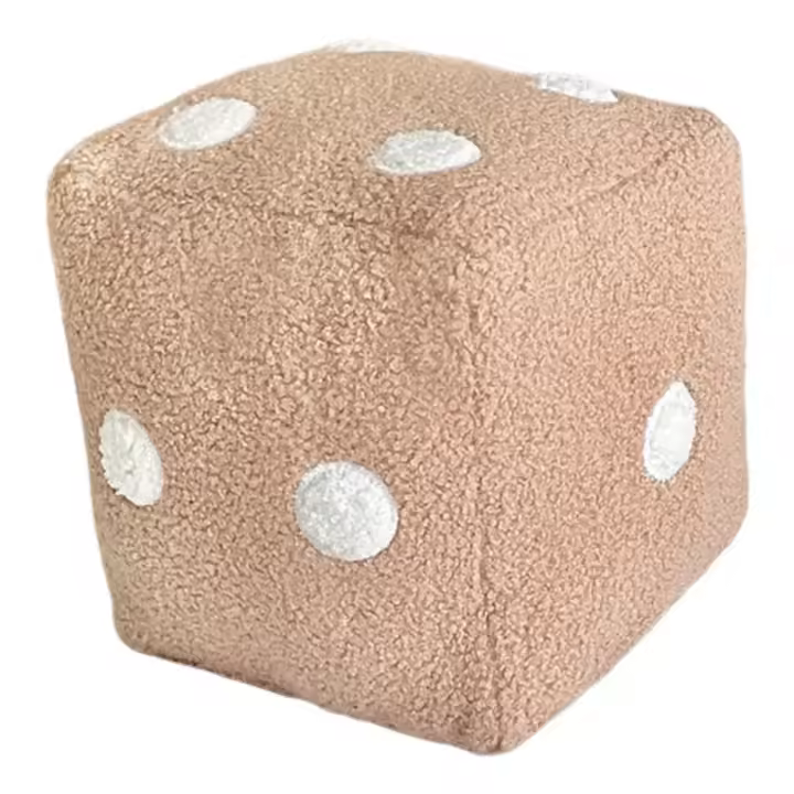 Almohada de dados, almohada de felpa de dados de simulación, cojín de felpa de cubo cúbico, cojín de apoyo para respaldo de sofá, almohada de decoración para coche y oficina - 1