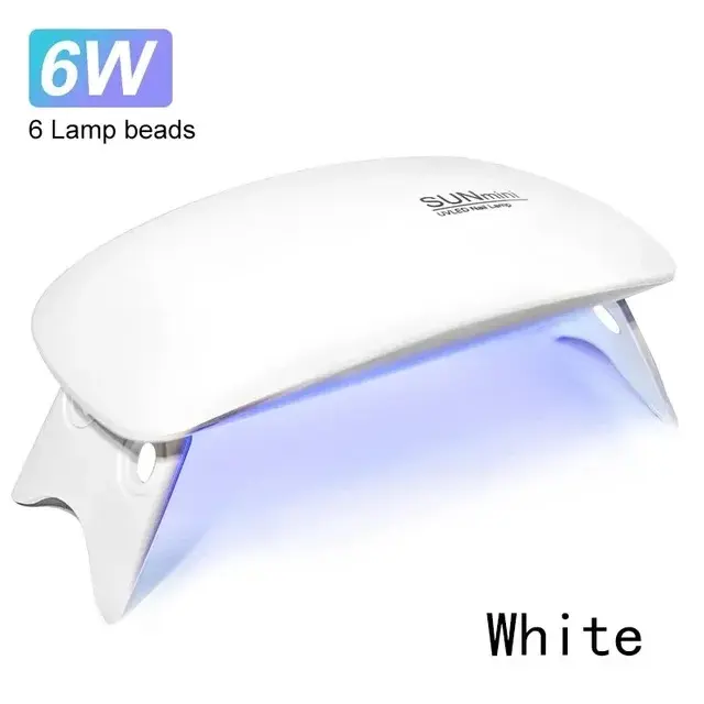 Mini secador hine portátil para manicura, lámpara de uñas de uso doméstico, 6 LED UV, 6W, Cable USB - 1