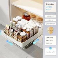 Estante de almacenamiento de cocina con rieles deslizantes, bandeja extraíble tipo cajón de cocina, caja de especias, organizador de armarios, nuevo - details 6