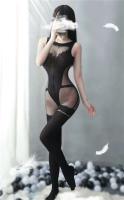 Ropa sexy, ropa interior sexy, medias negras transparentes con entrepierna abierta para mujer, ropa interior de látex - details 12