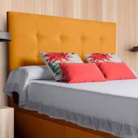 Cabecero tapizado acolchado para dormitorio, modelo Tablet largo en tela antimanchas gris antracita y medidas 151 x 125 cm para camas de 135 o 150 cm. - details 57
