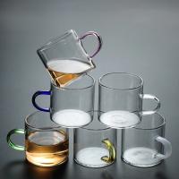 Taza de agua de vidrio transparente con asa, taza de té, leche, café, cerveza, jugo, bebidas, Kungfu, vasos de cocina, 1PC - details 6