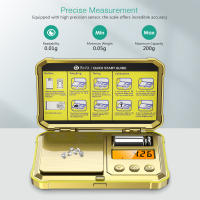 Báscula digital de bolsillo de 200g/0.01g, báscula de mini gramos mejorada con peso de calibración, báscula portátil de alta precisión para alimentos de viaje, báscula de cocina multifuncional, báscula digital de tara con pantalla LCD retroiluminada - details 1