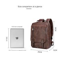 Mochila de cuero para hombre, bolso de negocios para ordenador portátil de 15,6 pulgadas, de gran capacidad, para viaje y colegio - details 7