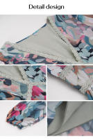 Vestido de manga larga con cuello en V estampado informal para vacaciones de otoño a la moda para mujer - details 27