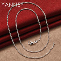 Collar de cadena lateral de plata para mujeres y hombres, joyería de 2 mm, 16-30 pulgadas - details 3