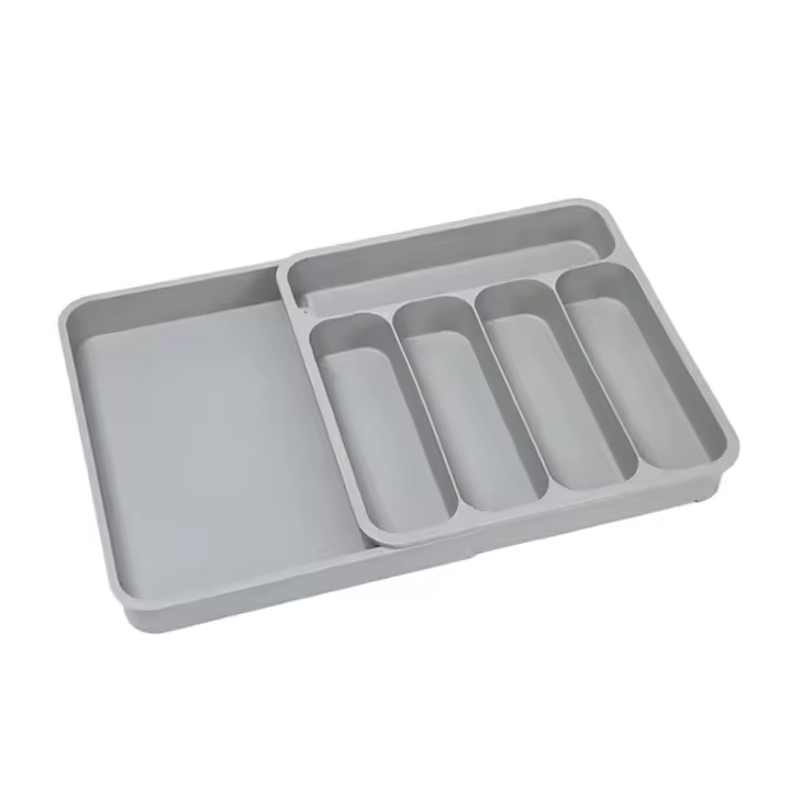 Organizador de cajones de cubiertos expandible, organizador de utensilios para cajones de cocina, organizador de cubiertos ajustable - 1