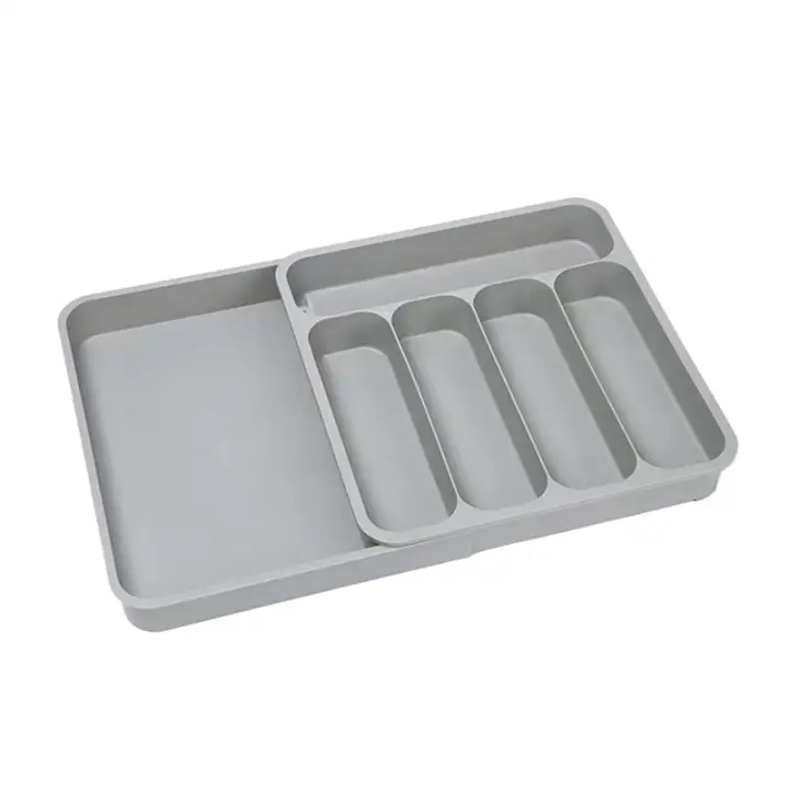 Organizador de cajones de cubiertos expandible, organizador de utensilios para cajones de cocina, organizador de cubiertos ajustable - 1