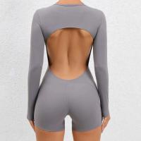 Mono de Yoga sin Espalda 2024 Traje de Gimnasio para Mujeres de Manga Larga Ropa Deportiva de Moda - details 5