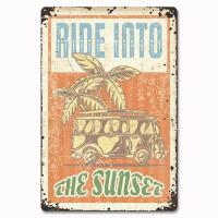 Cartel de fiesta en la playa Vintage, carteles de hojalata, surfear, California, Hawaii, placa de Metal, decoración de pared del hogar, decoración de la habitación - details 12