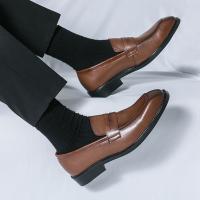 Mocasines de cuero simples para hombre, zapatos de negocios elegantes, moda Formal de lujo, zapatos casuales de oficina de un pie, color negro - details 7