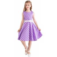Vestido retro para niña, vestido vintage de princesa de verano sin mangas con lunares de algodón ligero y romántico floral de los años 50 para fiesta y boda Daliy - details 33