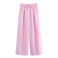 OUWU- Primavera Verano 2025 Ropa de Calle Traje de Mujer Moda Cuello Vuelto Cinturón Chaleco Sin Mangas + Pantalones Largos de Pierna Ancha de Cintura Alta - details 3