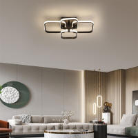 Plafón LED de Techo Cuadrado 45W GOECO, Aluminio Negro, Luz Neutra 4500K, Iluminación Interior Nórdica para Salón, Dormitorio, Comedor, 58*46*13 CM - details 5
