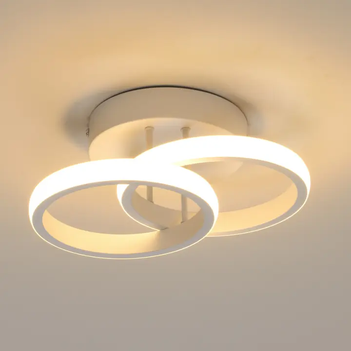 Plafón de Techo LED Redondo Blanco 22W GOECO, Luz Blanca 6500K, Aluminio,  25x17x9 cm - 1