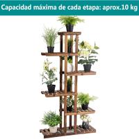 Estantería de 6 Niveles para Plantas de Madera Soporte Interior para Macetas - details 5