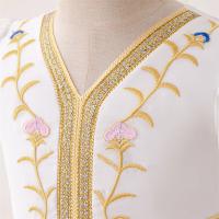 Vestido de princesa de manga larga bordado para niñas, disfraz de flores para niñas, vestido árabe de Dubái, bata musulmana de Ramadán. - details 29