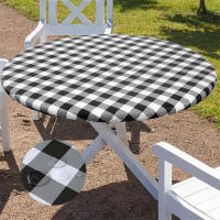 Mantel de Mesa de Vinilo Elástico Impermeable Cubierta Redonda para Comedor - details 4