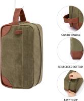 Bolsa de aseo colgante para hombre, bolsa de afeitar de lona resistente al agua con gran capacidad para viaje - details 3