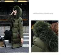 Abrigo de plumón para mujer, chaqueta de invierno con cuello de piel grande, chaqueta gruesa ajustada, Chaqueta de algodón con capucha a la moda, chaqueta larga de invierno para mujer - details 10