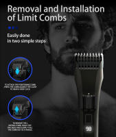 Cortadora de pelo profesional para hombres, afeitadora, recortadora corporal con 10 velocidades de longitud, ajustable, recargable por USB, multifuncional, inalámbrica, portátil, eléctrica, resistente al agua, uso húmedo/seco, fuselaje antideslizante - details 4