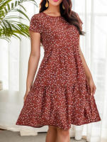 Vestido casual holgado de manga corta con estampado de lunares, nueva colección Primavera/Verano 2025 - details 5