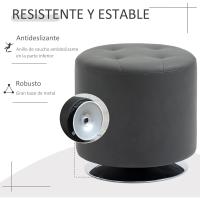 Otomano Giratorio Moderno de Estilo Tejido de Piel Sintética Rojo Ideal para Dormitorio Entrada Salón Tamaño Ø45,5x44,5 cm - details 13