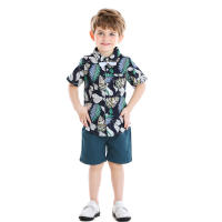 Mangas cortas de verano, camisas de flores, pantalones cortos para niños, conjunto casual de dos piezas, ropa de playa multicolor para bebés y niños - details 4