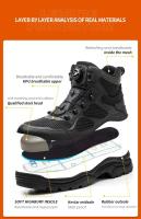 Botas de caña alta, zapatos deportivos para hombre con punta de acero de seguridad indestructible, zapatos de trabajo antideslizantes - details 6