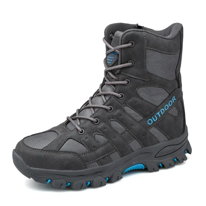 Botas tácticas altas para hombre, botas militares de trabajo, botas de combate al aire libre para senderismo, motocicleta y escalada - 1