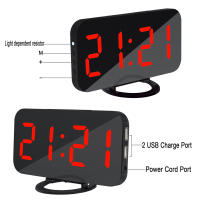 Despertador y base de carga 2 en 1, reloj Digital, puede cargar el teléfono, pantalla LED, espejo, Snooze - details 18