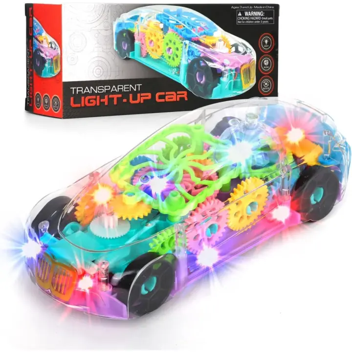 Coche de Juguete Transparente con Luz – excitat Marca Juguetes para Bebés con Movimiento y Música 8” con Luces LED - 1