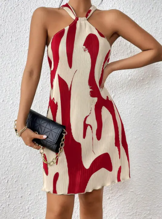 Vestido de verano sin mangas, informal y estampado, ropa de mujer - 1