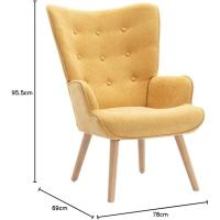 Sillón de tela amarillo único - details 5