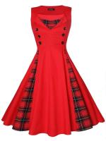 Vestido Retro Vintage de gran tamaño para mujer, Vestidos de fiesta de verano con estampado Rockabilly de los años 50 y 60, Vestidos tipo túnica, bata informal para mujer - details 9
