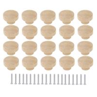 Pomos redondos de madera sin terminar para cajones, tiradores de 35mm de diámetro para muebles, armario y tocador, 20 piezas - details 0