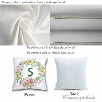 Funda de Almohada de Peluche de Lujo Floral de Alfabeto Decoración Moderna Simple para Sofá Silla - details 1