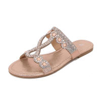 Sandalia Primavera 2025 Nuevas sandalias de mujer grandes con diamantes de agua planos y cabeza redonda - details 4