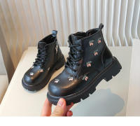 Botas de cuero bordadas para niños y niñas, botines de princesa versátiles, diseño a la moda, otoño - details 11