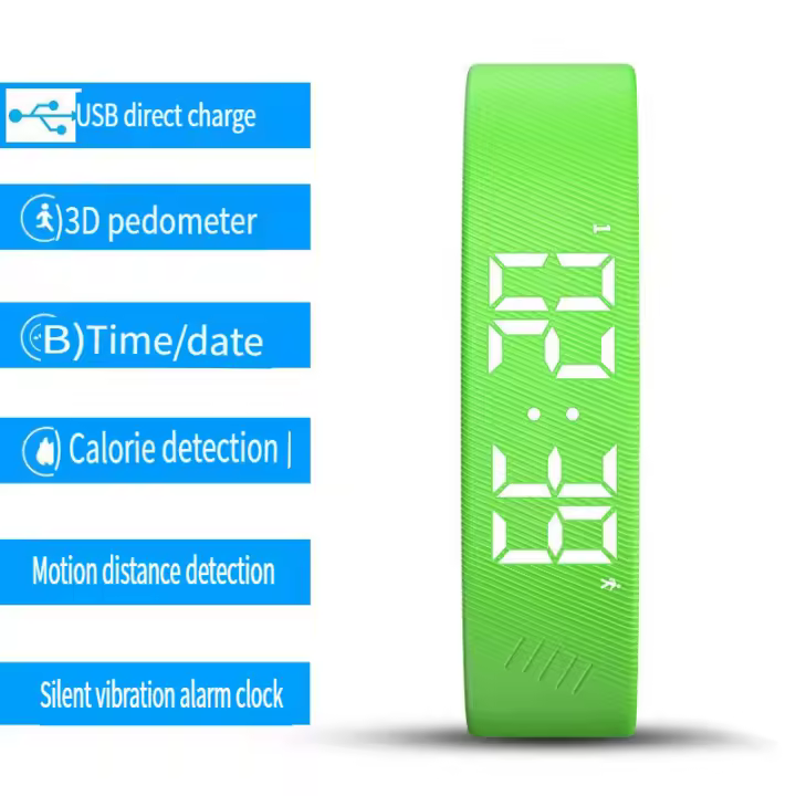 Pulsera inteligente LED Digital resistente al agua, reloj inteligente con Monitor de podómetro para correr, recordatorio de alarma de vibración - 1