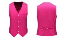 Chaleco de traje Formal de un solo pecho para hombre, talla grande 6XL, Color negro, verde, Color puro, baile de boda, vestido de fiesta Social de negocios - details 17