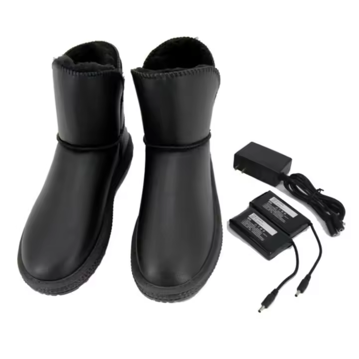 Botas de nieve con calefacción eléctrica para mujer, botines planos informales con suela de EVA, antideslizantes, cálidos, con logotipo, para invierno, 2024 - 1