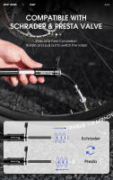 WEST BIKING-bomba portátil de alta presión para bicicleta de montaña y carretera, válvula Schrader Presta, Inflador de neumáticos de aleación, 130psi - details 3