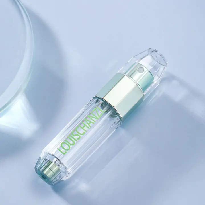 Botella de Perfume con relleno inferior de 5ML, atomizador de Perfume de viaje octogonal transparente, niebla fina, botella pulverizadora de aleación de aluminio de 5ML - 1