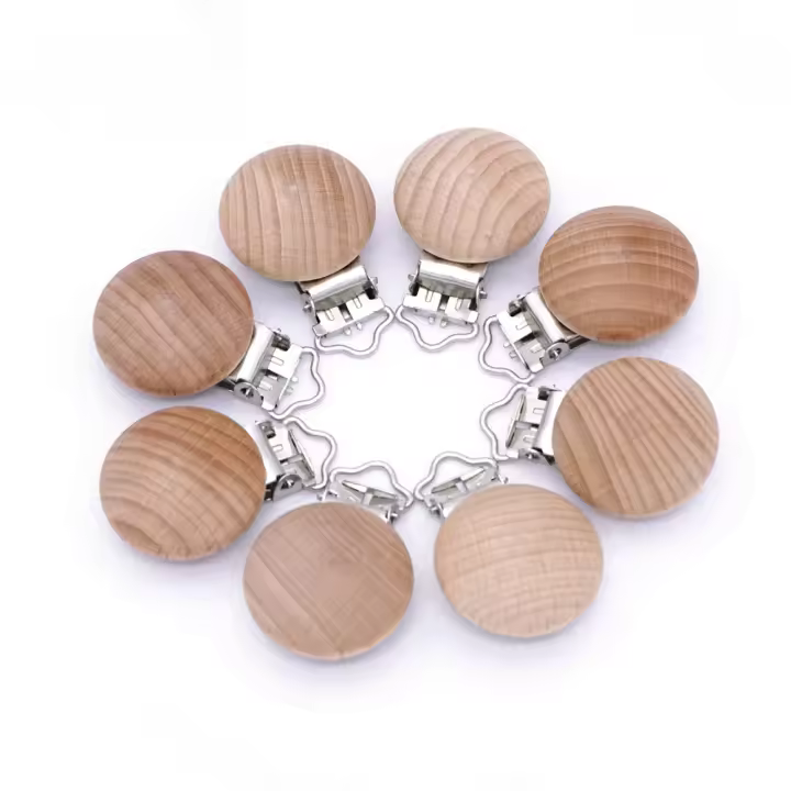 Clips de Madera Haya Natural para Dentición de Bebé, 20 Piezas - 1