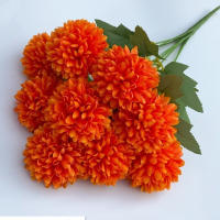 Ramo de hortensias artificiales de 9 cabezas, 42cm, flores de crisantemo simuladas de seda, accesorios de fotografía de bolas de flores artificiales - details 5